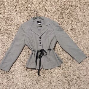 Sweet Suit Black and White Houndstooth Blazer-Size 14